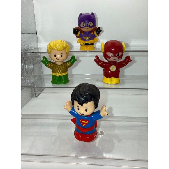 Fisher-Price Other - Fisher Price Little People DC Super Friends Lot 4 Superman Flash Aquaman Batgirl